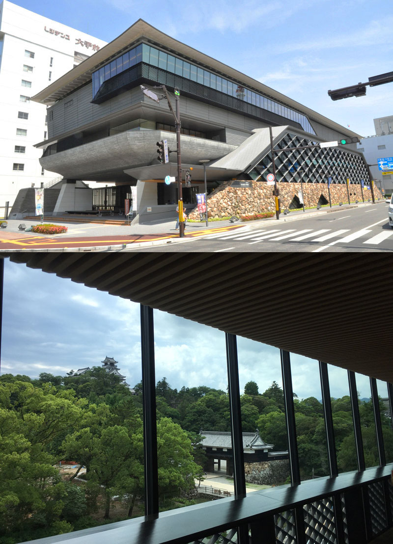 高知城歴史博物館の外観写真。窓からは高知城が一望できる。 高知城歴史博物館の外観写真。窓からは高知城が一望できる。